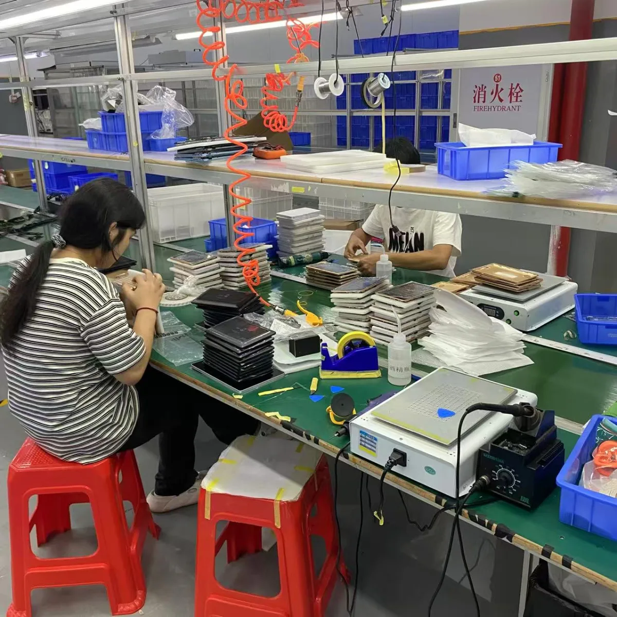 Quality inspection station with precision scale and tablet housings — Wintouch QC bench