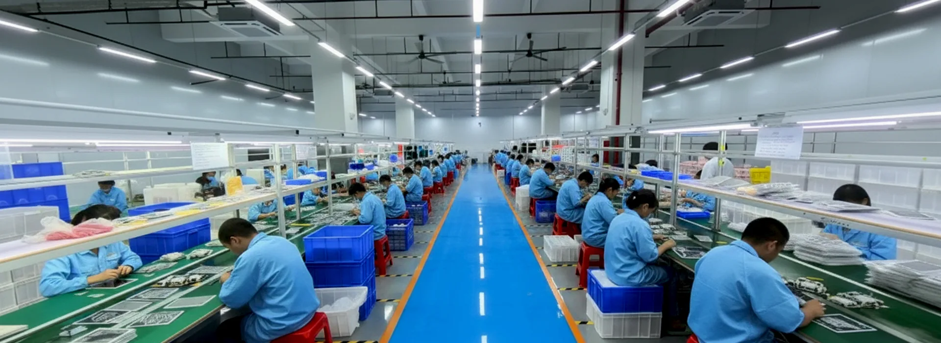 Wintouch tablet production line at the Dongguan Liontek factory
