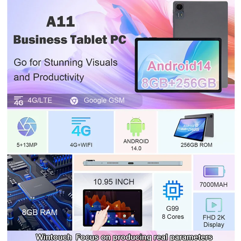 Wintouch A11 Tablet 10.95-inch IPS — side view