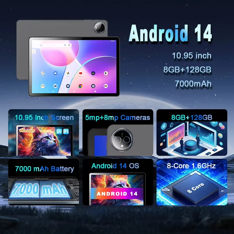 Wintouch A12 Tablet 10.95-inch IPS — camera features