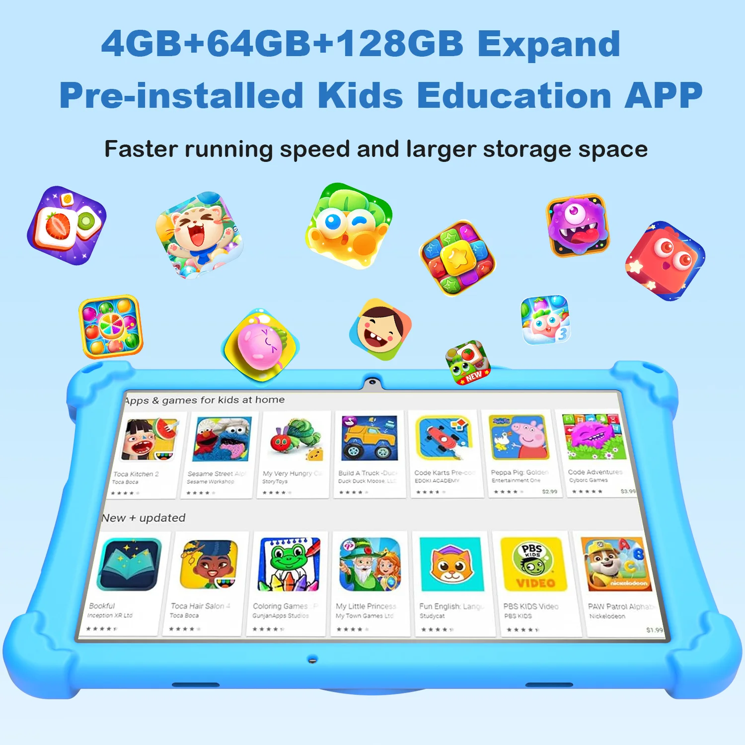 Wintouch A20-K Kids Tablet 10.1-inch IPS — angled view