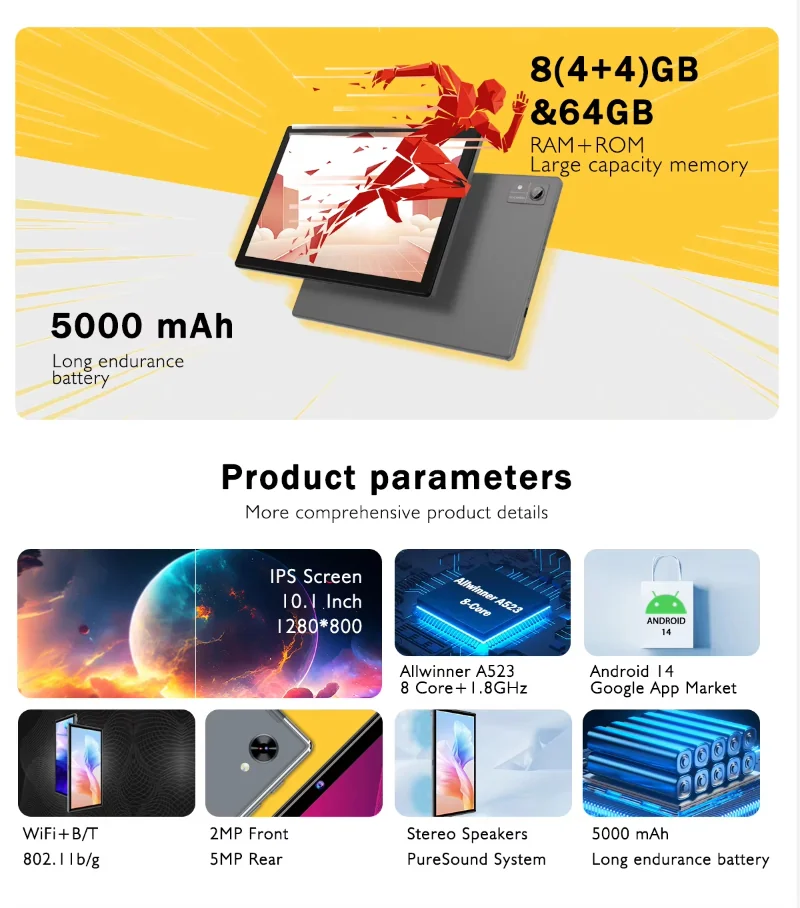 Wintouch A50 Business Tablet 10.1-inch IPS — battery and charging