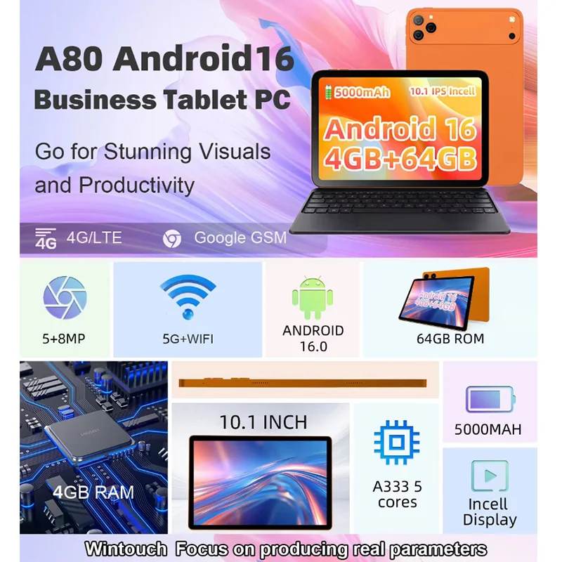 Wintouch A80-A Tablet 10.1-inch IPS — angled view