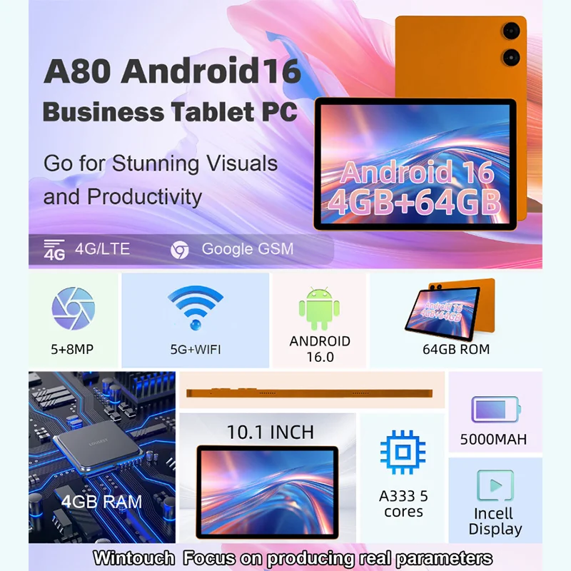 Wintouch A80 Tablet 10.1-inch IPS — angled view