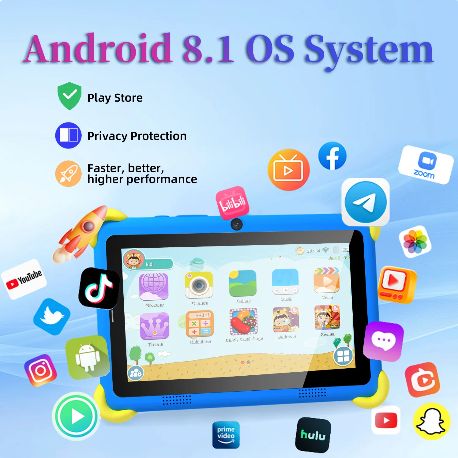 Wintouch Bear Kids Tablet 7-inch IPS — camera features