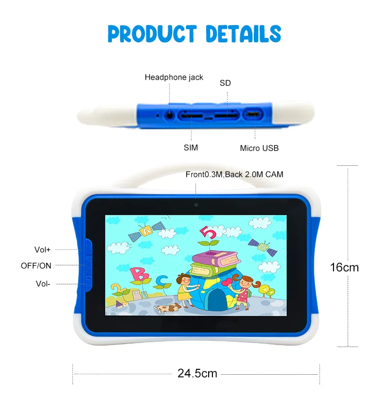 Wintouch K701 Kids Tablet 7-inch IPS — connectivity and ports