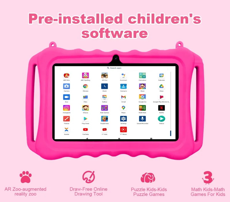 Wintouch K705 Kids Tablet 7-inch IPS — specifications chart