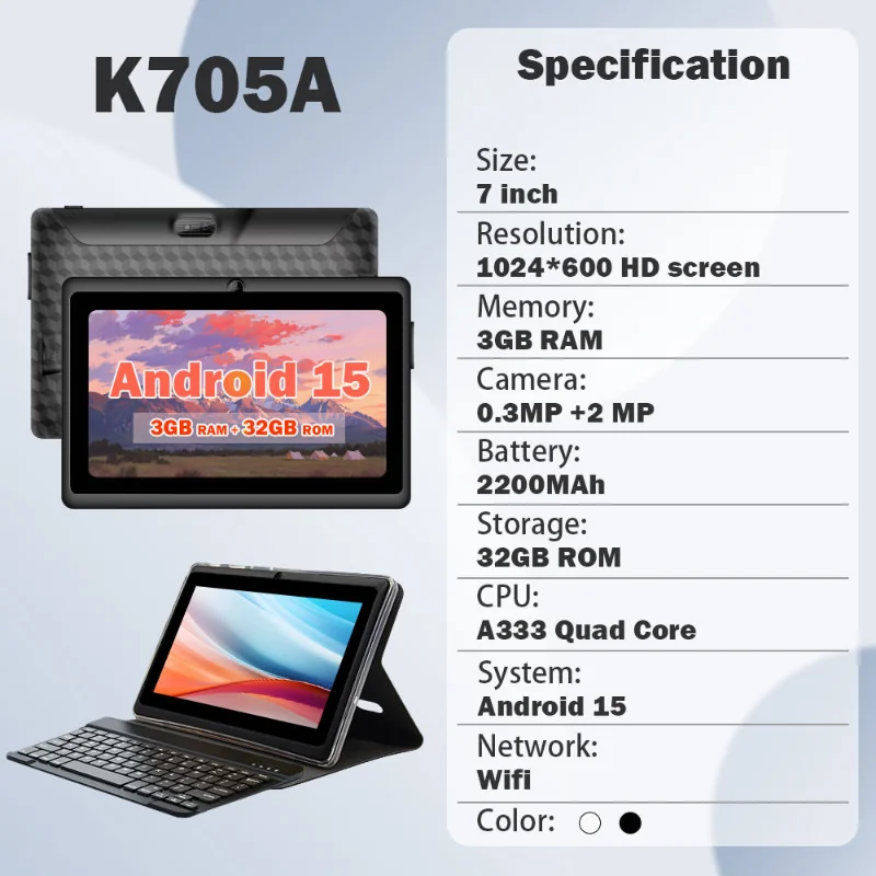 Wintouch K705A Adult Tablet 7-inch IPS — back view