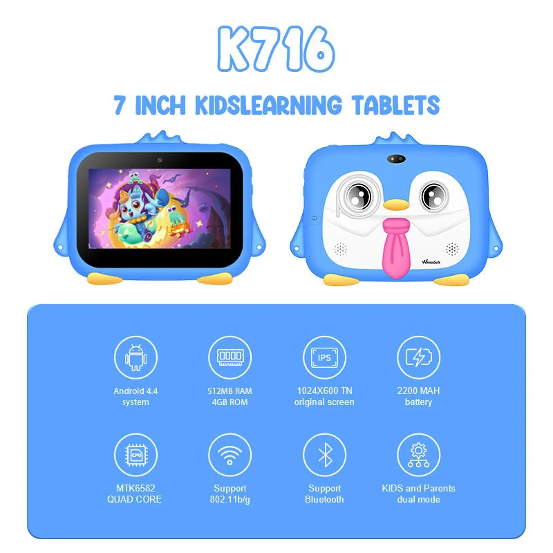 Wintouch K716 Kids Tablet 7-inch IPS — back view