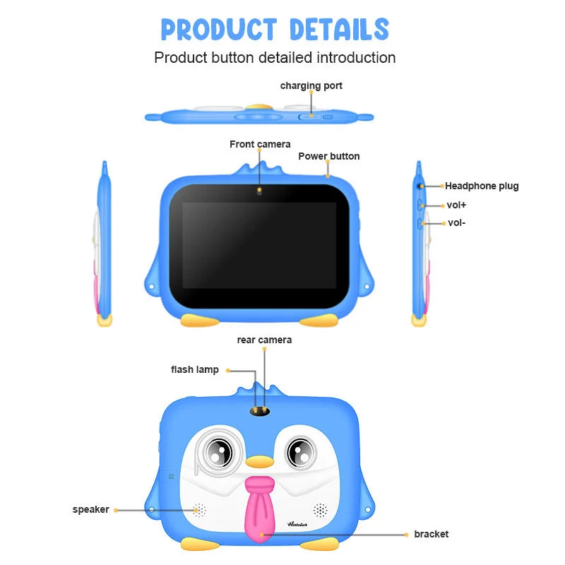 Wintouch K716 Kids Tablet 7-inch IPS — detail close-up
