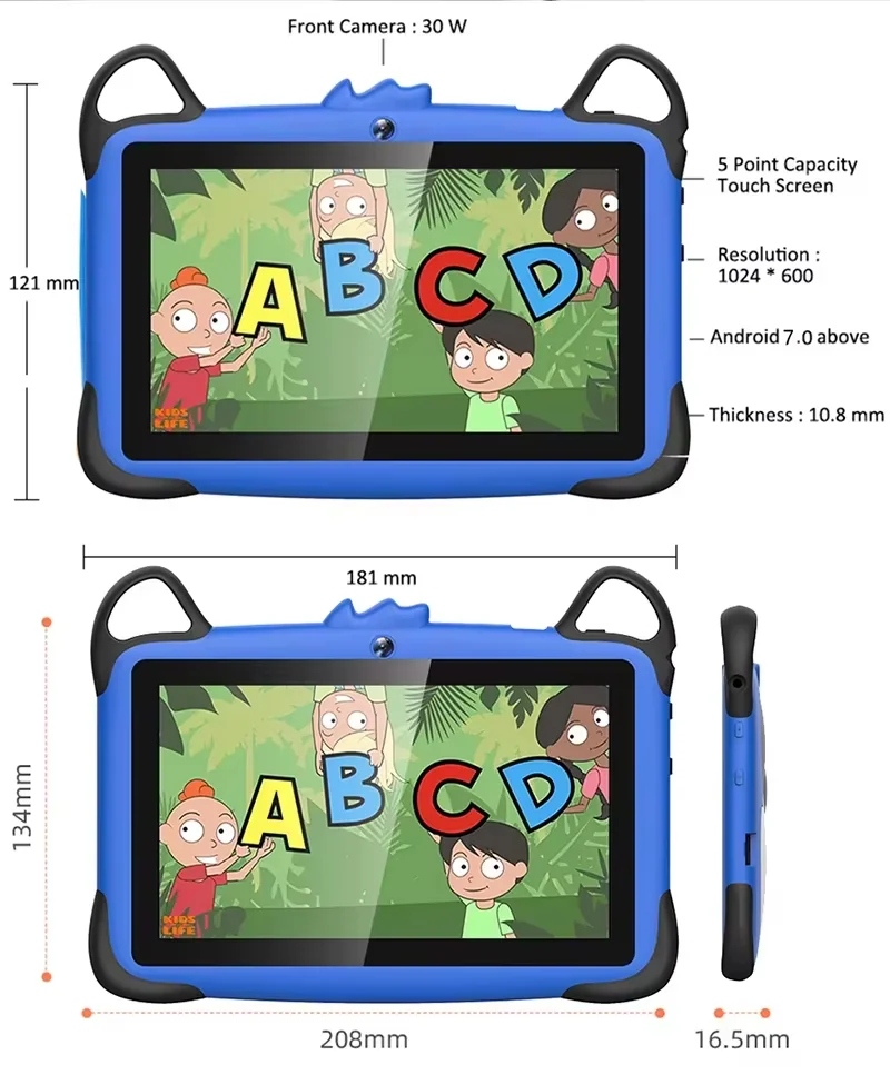 Wintouch K717 Kids Tablet 7-inch IPS — specifications chart