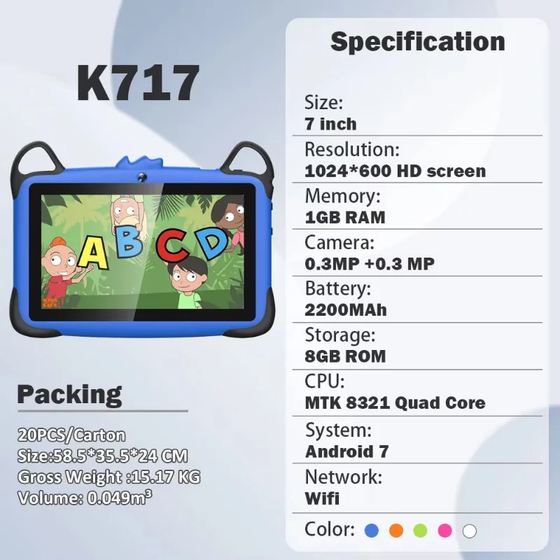 Wintouch K717 Kids Tablet 7-inch IPS — battery and charging