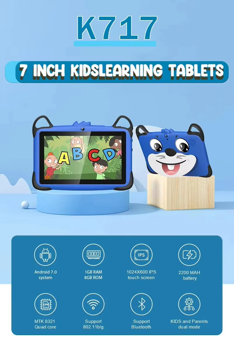 Wintouch K717 Kids Tablet 7-inch IPS — camera features