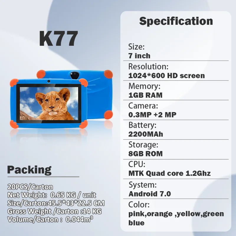 Wintouch K77 Kids Tablet 7-inch IPS — side view