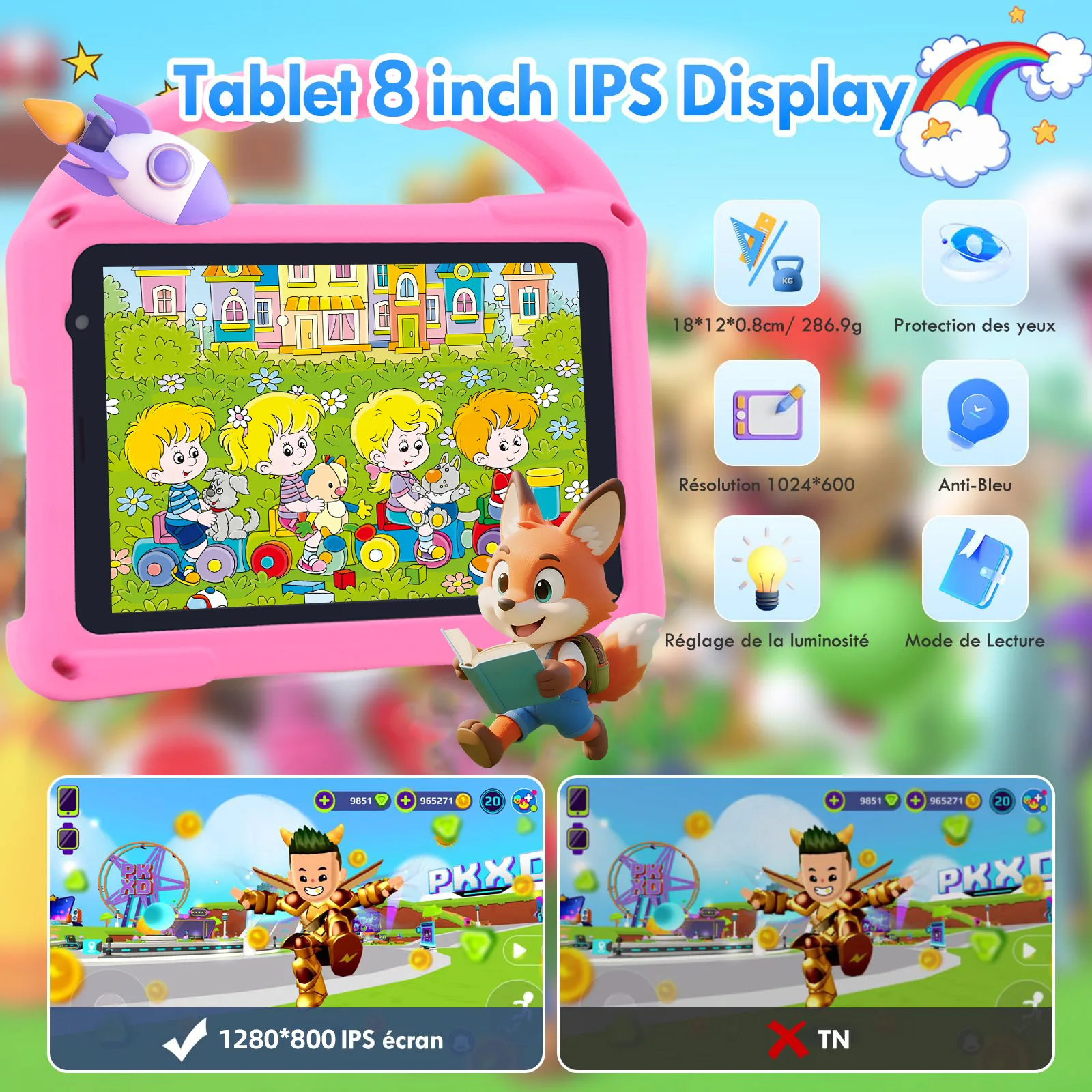 Wintouch K88T Kids Tablet 8-inch IPS — battery and charging