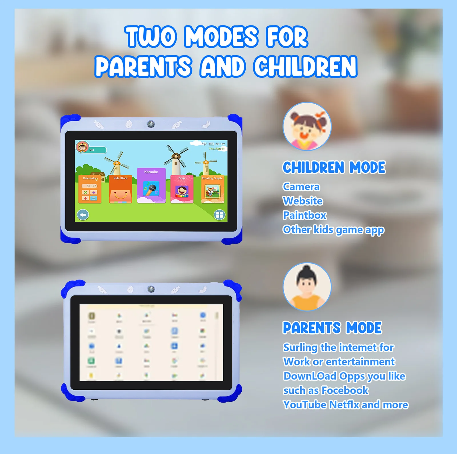 Wintouch Q706 Kids Tablet 7-inch IPS — colour options