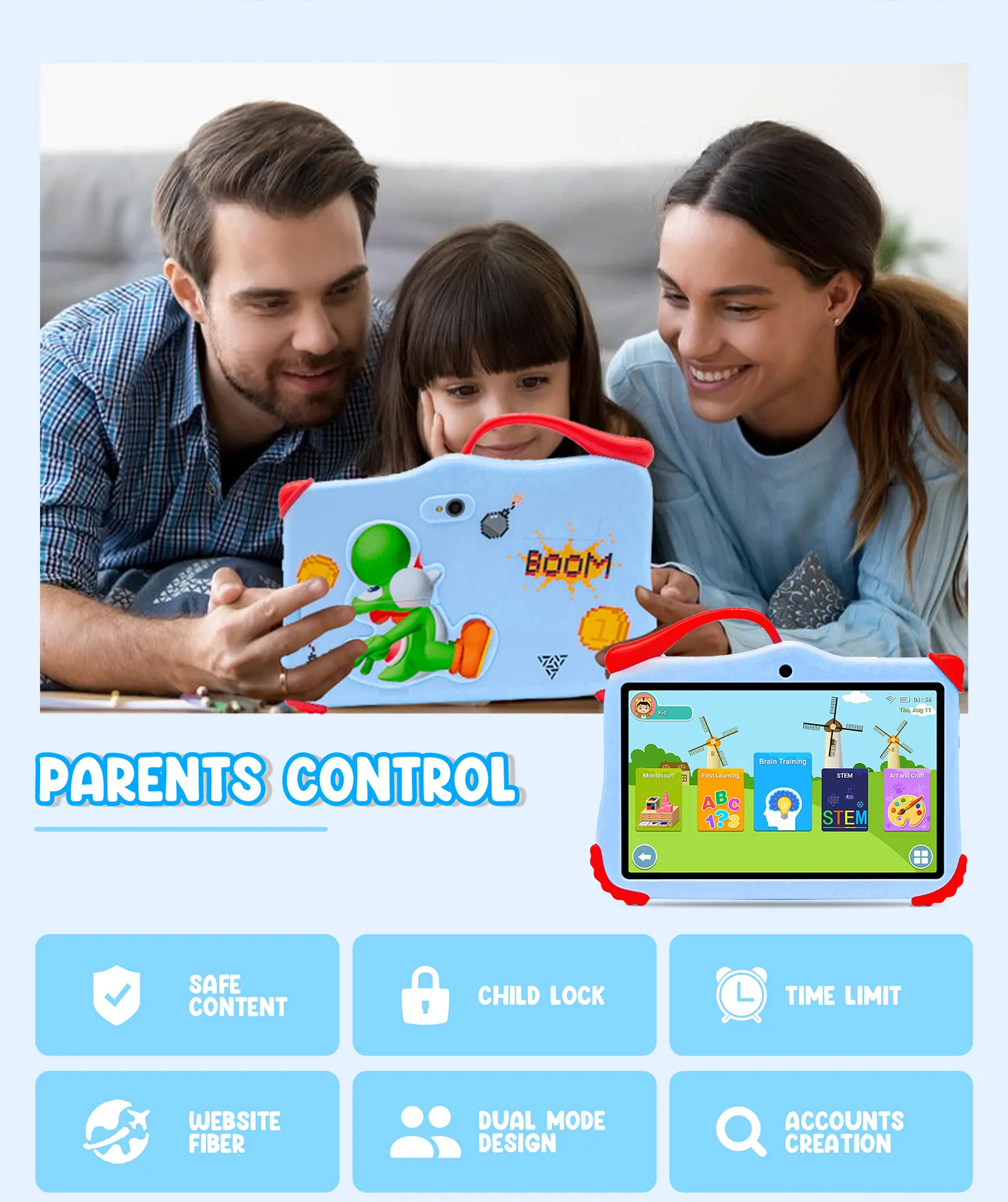 Wintouch Q707 Kids Tablet 7-inch IPS — size and weight