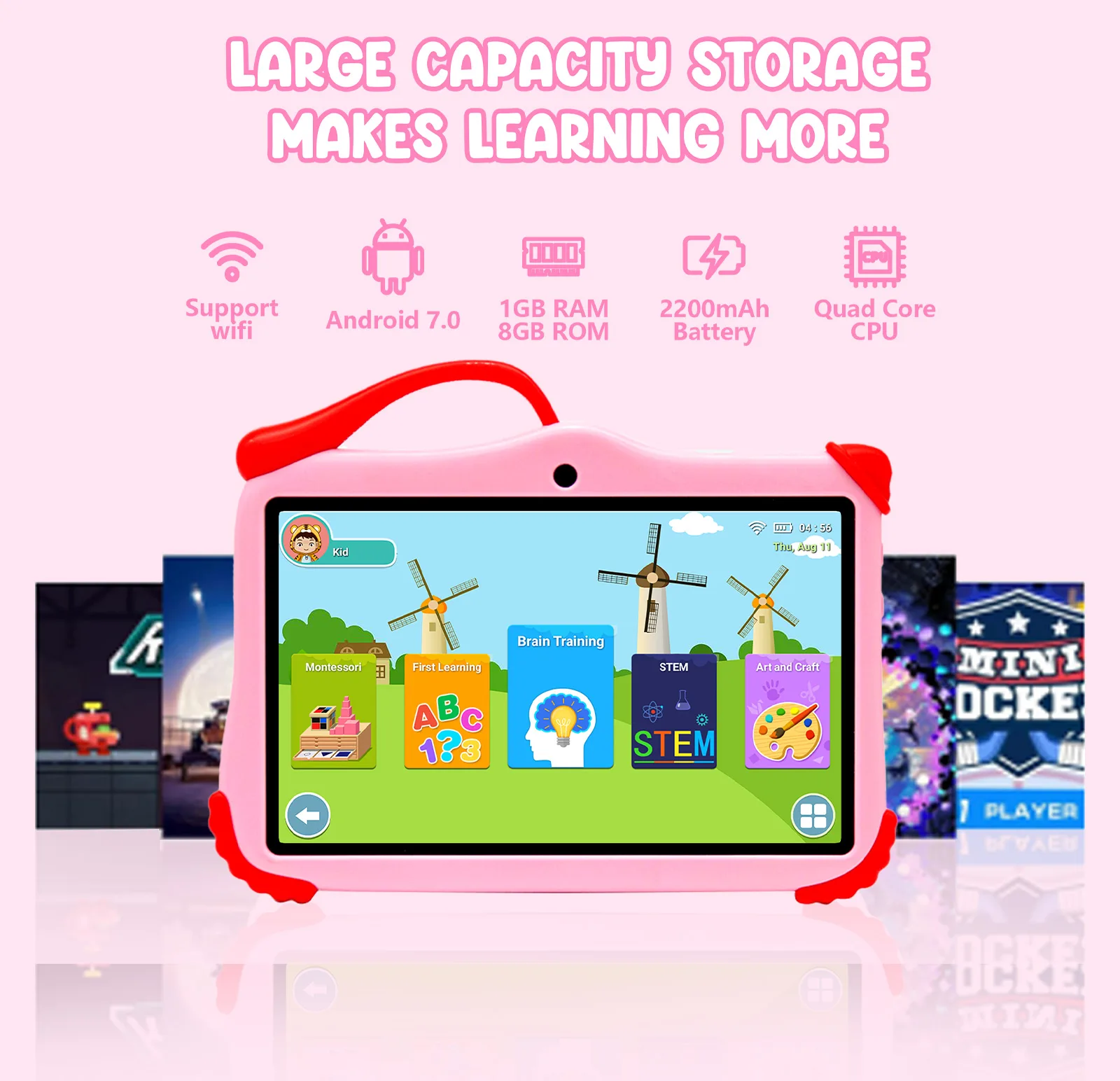 Wintouch Q707 Kids Tablet 7-inch IPS — battery and charging
