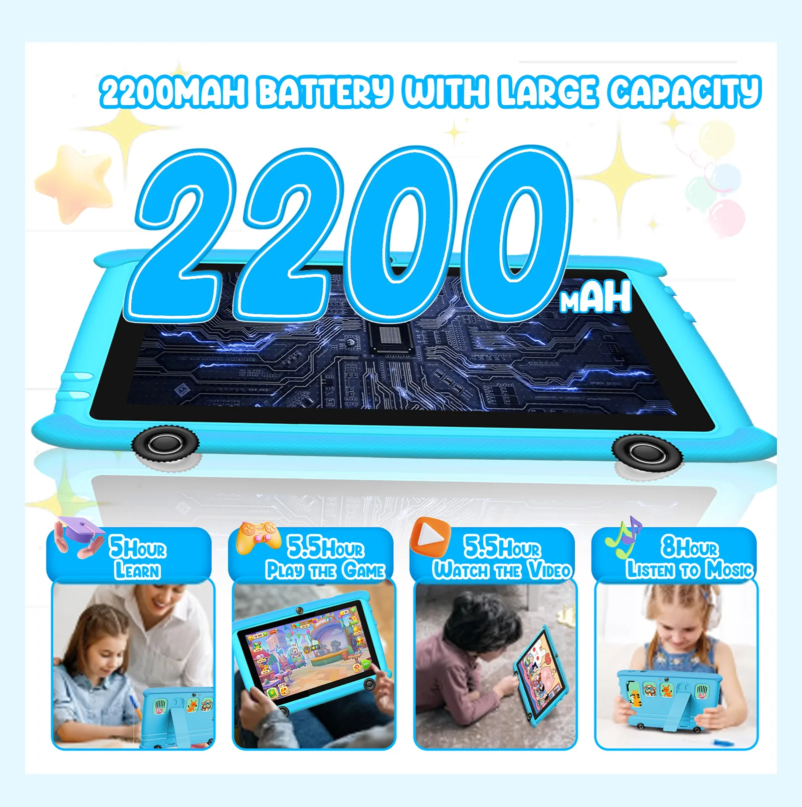 Wintouch Q708 Kids Tablet 7-inch IPS — colour options