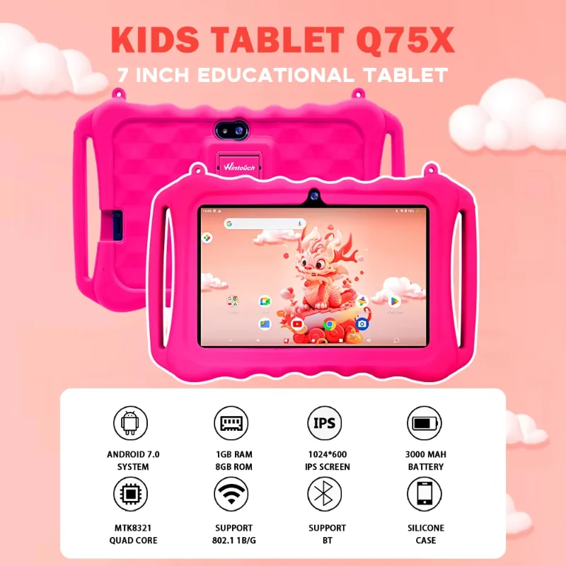 Wintouch Q75X-Pro Kids Tablet 7-inch IPS — camera features