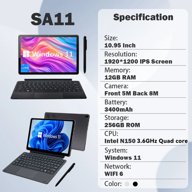 Wintouch SA11 Windows Tablet 10.95-inch IPS — back view