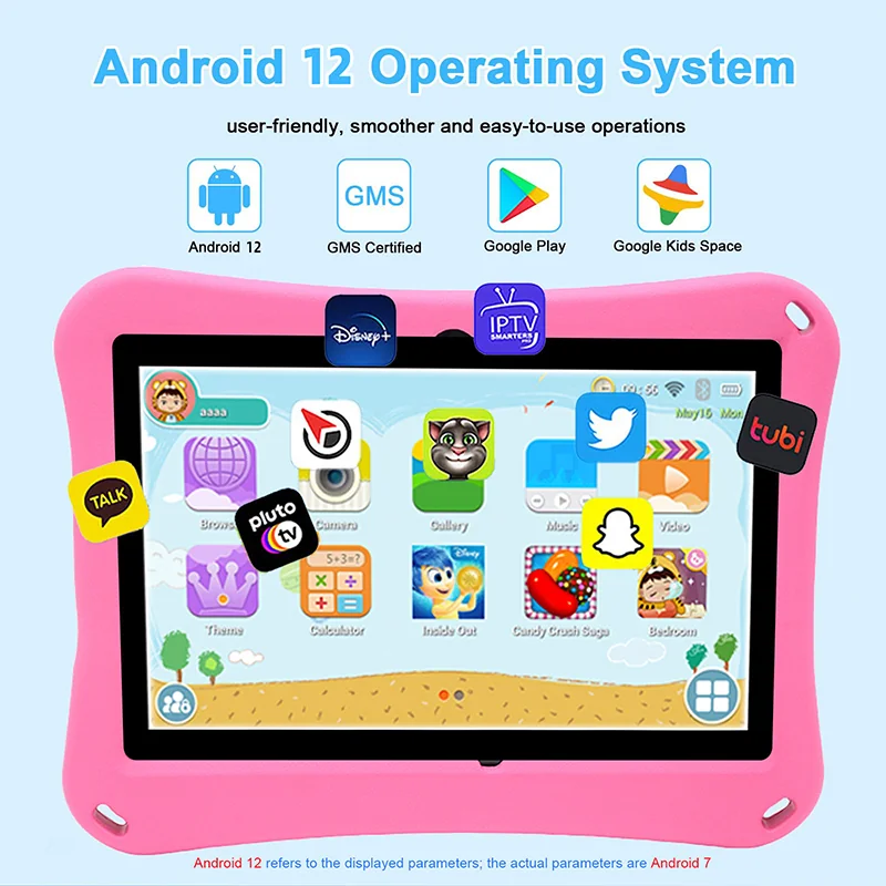 Wintouch T1000 Kids Tablet 10.1-inch IPS — side view