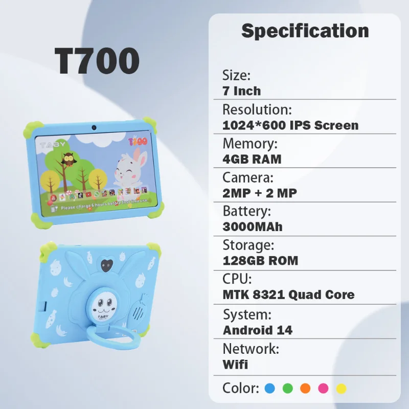 Wintouch T700 Kids Tablet 7-inch IPS — back view