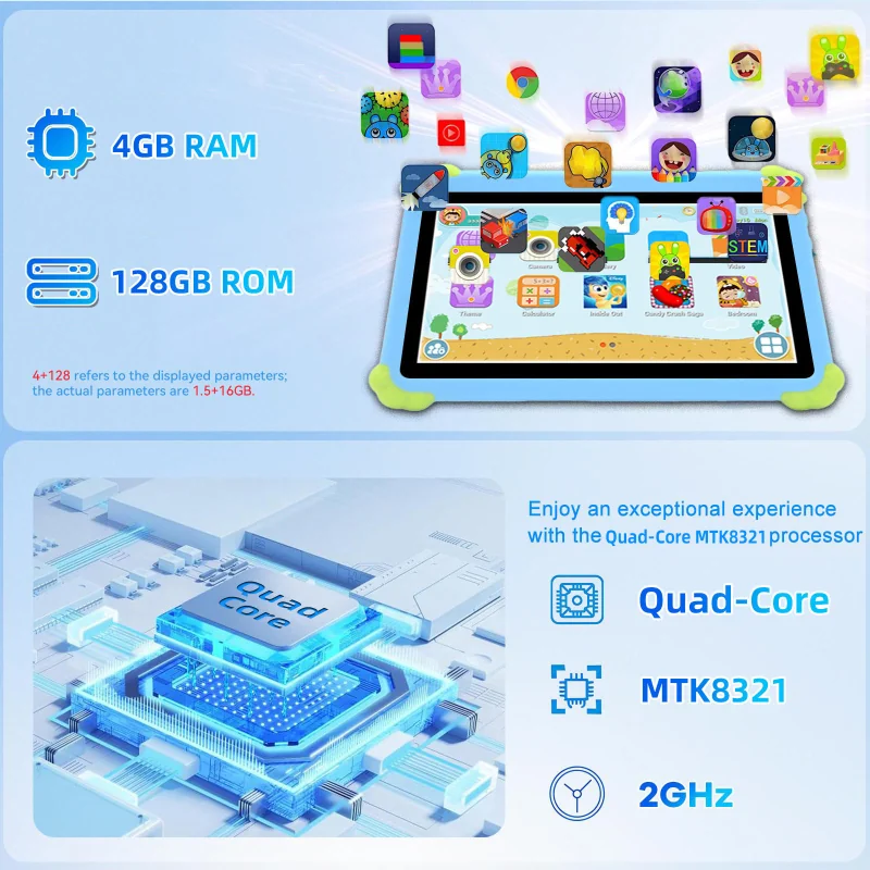 Wintouch T700 Kids Tablet 7-inch IPS — angled view