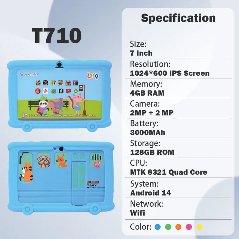 Wintouch T710 Kids Tablet 7-inch IPS — side view