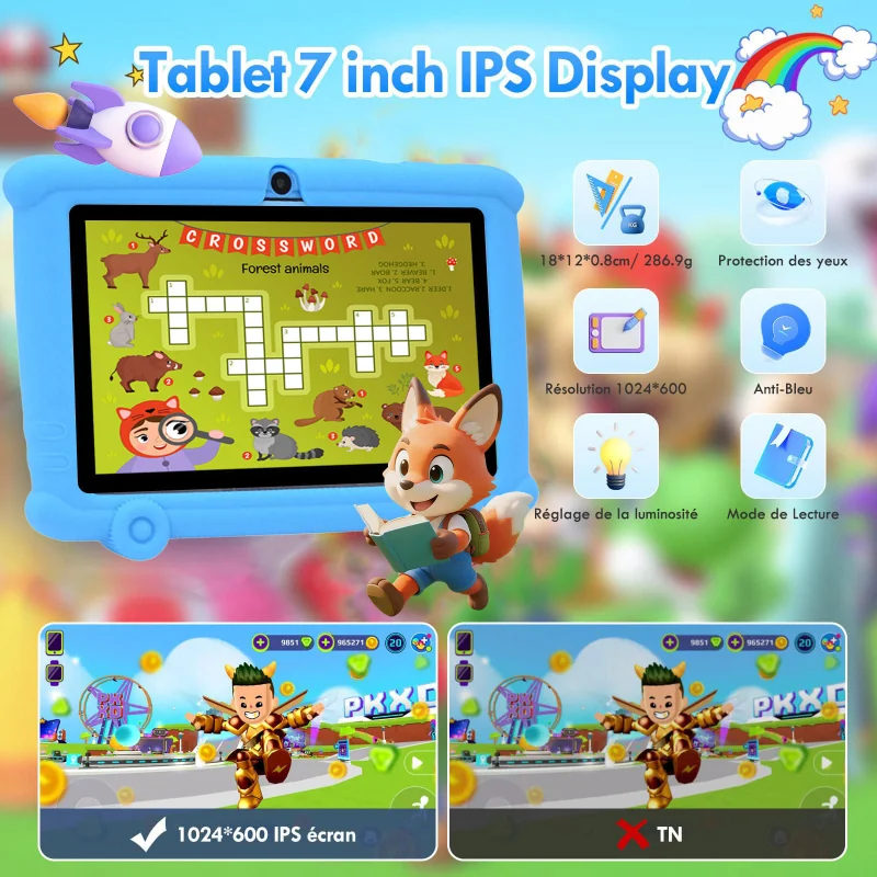 Wintouch T710 Kids Tablet 7-inch IPS — detail close-up
