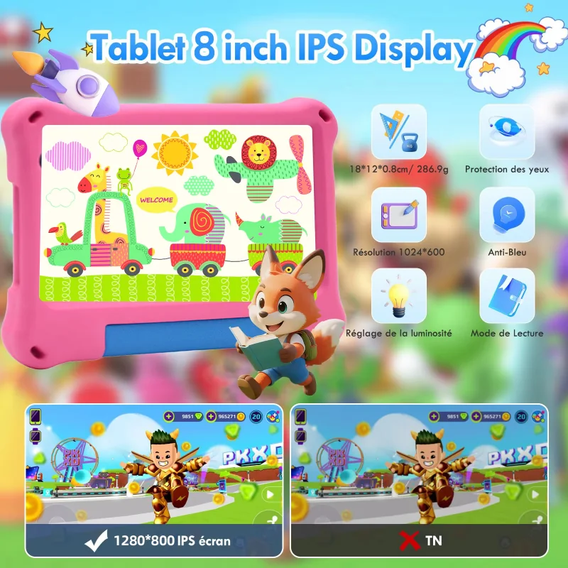 Wintouch T800 Kids Tablet 8-inch IPS — camera features