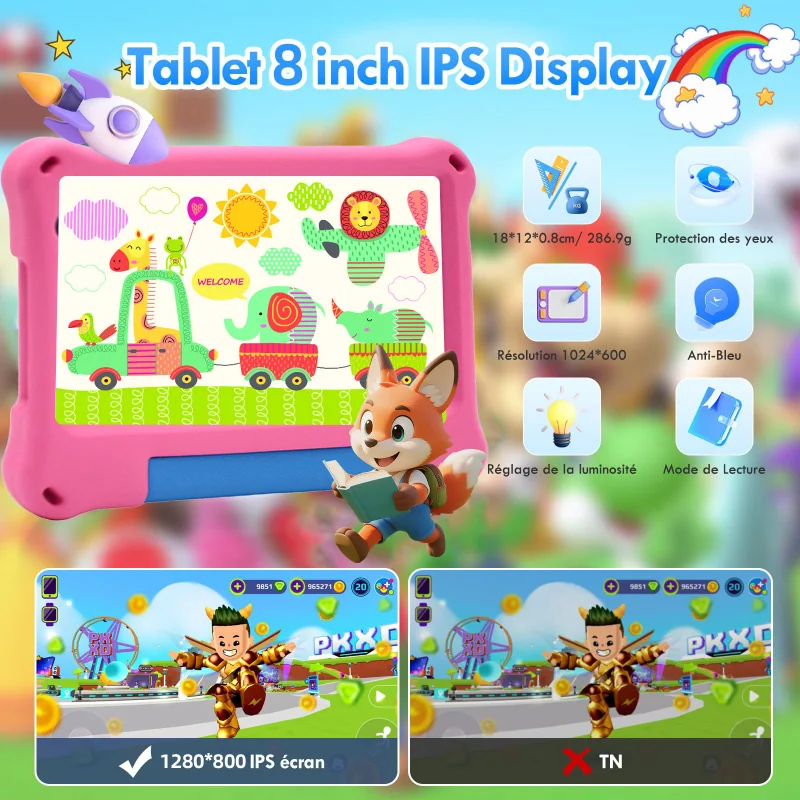 Wintouch T800 Kids Tablet 8-inch IPS — detail close-up